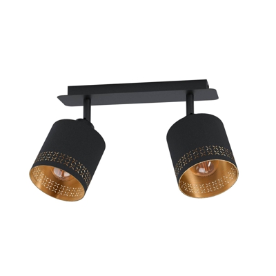 Plafón Esteperra negro/oro 2 luces