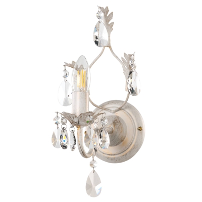Aplique de cristal Teresa, marfil, 1 luz
