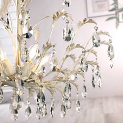 Lámpara de araña Cesta, 5 luces con cristales en oferta