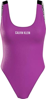 Calvin Klein Scoop Back One Piece-rp Traje de Bao de una Sola Pieza, Summer Fuchsia, S para Mujer