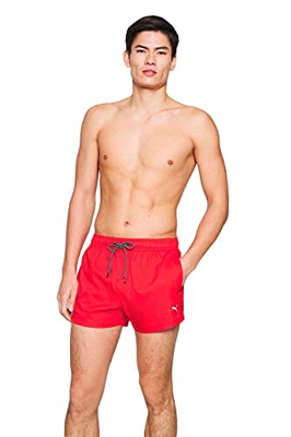 PUMA Men Short Length Swim Shorts Bañador, Rojo (Red), XS para Hombre