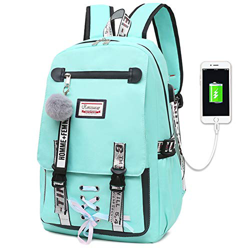 HANXIUCAO Mochila para Niñas Teen Hairball Pull Flower Mocksack 20-35L Mujer Estudiante universitaria Mochila con Cierre Mochila Antirrobo con Puerto  precio