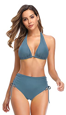 SHEKINI Mujer Trípode Bikini R églable con Cintura De Playa Traje De Baño con Cintura Lateral Alta