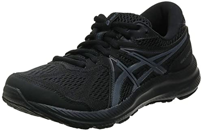 Asics Gel-Contend 7, Road Running Shoe Mujer, Black/Carrier Grey, 41.5 EU