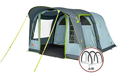 Coleman Tienda de campaña Hinchable Unisex para 4 Personas, con 2 Compartimentos y vestíbulo Extra Grandes Oscuros, Incluye Bomba, Impermeable WS 4000