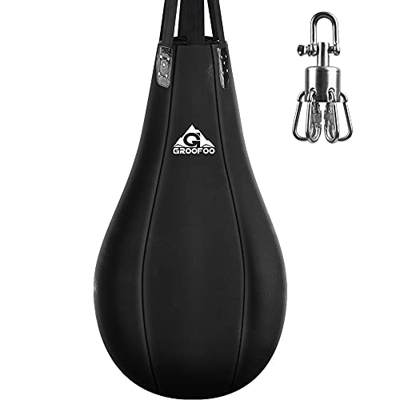 GROOFOO Saco de Boxeo para Colgar Sin Relleno Bolsa Pesada con Montaje Giratorio para Perforadora de Rodilla de Corte Superior Kickboxing Grappling Mu
