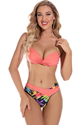 heekpek Bikinis Mujer Push Up Conjunto Bikini Mujer Estampado Triangulo Bikini Brasileño con Aros Sexy Bañador Mujer características