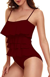 Bañadores Mujer con Volantes Traje de baño de Una Pieza Push Up Bikini Deportivo en Capas Control del Vientre características