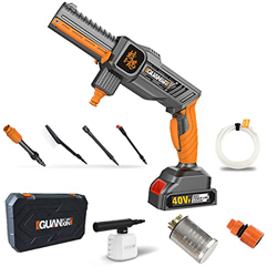 Healand Hidrolimpiadora a Presión con Batería 20V 25000mAh, Potencia de 300W Presión Máxima 80 Bar (1100Psi), Caudal 40 L/Min, 5 Tipo de Boquilla (Inc en oferta