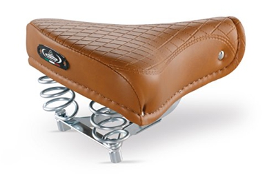Selle Montegrappa - Sillín urbano de piel estilo retro marrón