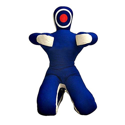 Grappling Dummy ROX Fit MMA Realista Judo Punching Bag Grappling Dummy - Posición sentada - Manos frontales Azul Blanco (5 pies (60 pulgadas) - 150 cm