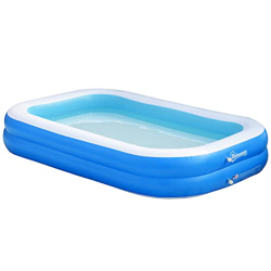 Outsunny Piscina Hinchable Rectangular 1.300 litros 262x176x56 cm para 1-2 Personas Piscina Inflable Familiar para Adultos y Niños en Jardín Patio Ext precio