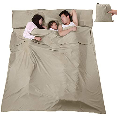 V VILISUN Saco de Dormir Forro Saco de Dormir Ligero Portátil A Prueba de Suciedad Sábana de Camping Ligera y Compacta Ideal para Albergues Juveniles 
