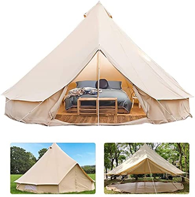XQMY Tienda Bell 5M para Glamping - Tienda de campaña Impermeable para 8-10 Personas, 16 pies 2/5 Pulgadas de diámetro, 9 pies 5/6 Pulgadas de Altura