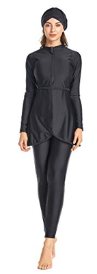 Traje de baño musulmán Modesto Traje de baño islámico Hijab Cobertura Completa Traje de baño Traje de baño Ropa de Playa Bukini Swimsuit(X5,5XL)