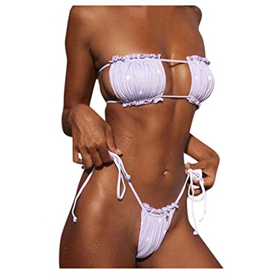 Zilosconcy Bikinis Mujer 2020 Brasileños Push Up con Relleno Bandeau Bikini Trajes de Baño Mujer Dos Piezas Bañador Mujer Sexy Tanga 2021 Verano