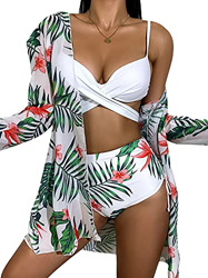 Bikinis Talle Alto Mujer Push Up Bañadores Mujer Bañador Natacion Mujer Tankini Gordita Conjunto Bikini Flores Cintura Alta 3 Piezas Talle Grande Trik en oferta