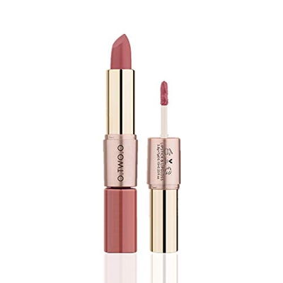 Lápiz labial mate 2 en 1, brillo de labios de larga duración, crema hidratante para labios, bálsamo impermeable, juego de cosméticos de maquillaje par