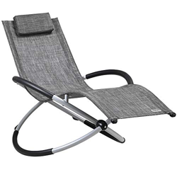 CASARIA Mecedora para Exterior Plegable Tumbona de Jardín Ergonómica Balancín máx.180kg 7,5Kg Gris precio
