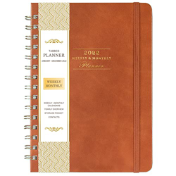 Marca Amazon - Eono Agenda 2022 - Enero 2022- Diciembre 2022, Agenda semanal para ver Agenda A5 con tapa dura de cuero flexible, 8.46"x 6.37" precio
