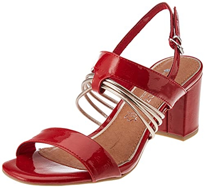 Marco Tozzi by Guido Maria Kretschmer 2-2-88300-26 Sandale, Sandalia con taln Mujer, Red Patent Com, 39 EU