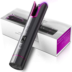 Rizador de Pelo Automático, NAVRUF Rizador Pelo Inalámbrico Portátil con 4 Ajustes de Temperatura y Función de Temporizador, Plancha Rizadora de Pelo  en oferta