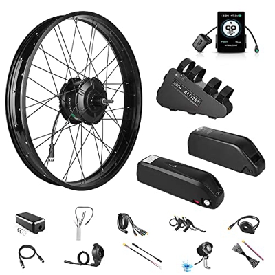 BAFANG 48V 1000W G062 Kit de Conversión de Bicicleta Eléctrica Rear Hub Motor para 26" Bicicleta Fat Tire, con Pantalla LCD, Opcional Downtube Batería