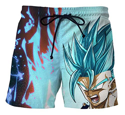 WANHONGYUE Anime Dragon Ball Z Goku Trajes de Baño Shorts de Playa Hombre 3D Imprimir Pantalones Corto Beach Board Shorts Swim Trunks 1121/24 L