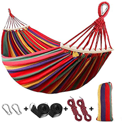 Amaca da giardino Amaca da campeggio Amaca in tela per esterni Capacità di carico 300 kg (260*150 cm) traspirante adatte per cortile, campeggio en oferta