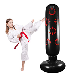 Saco de boxeo para niños, 160 cm, saco de boxeo inflable de pie, saco de boxeo para niños a partir de 6 años de karate, taekwondo, artes marciales mix características