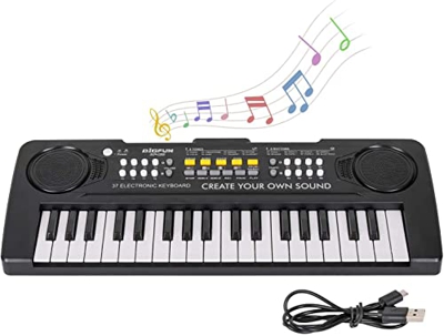 Teclado de piano para niños, 37 teclas, portátil, mini, multifunción, electrónico, para aprender a tocar el piano, para niños y niñas, de 3 a 12 años,