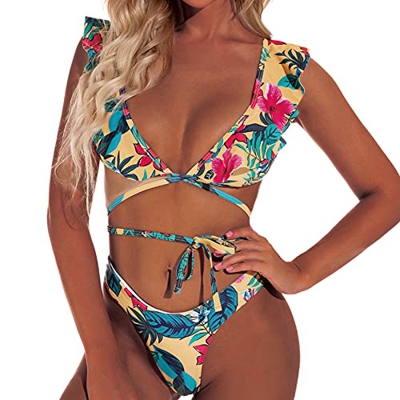 UMIPUBO Mujer Conjunto De Bikini Push Up Ropa De Playa Bikini de Triángulo Bikini Mujer Acolchado Dos Piezas Traje de baño Bañador Bikini Sets (B, M)