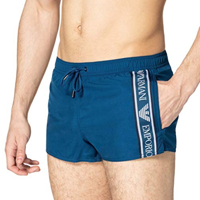 Emporio Armani Swimwear Shorts Bold Logo Tape Bañador, Negro, 3XL para Hombre