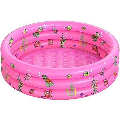 FANIER Piscina hinchable para niño, Redonda Piscina Inflable hinchable bañera hinchable para jardín, 3 Cámara de Aire Individuales, 130 cm de diámetro