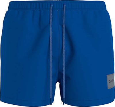 Calvin Klein Cordón Corto Bañador para Hombre, Bobby Blue, L