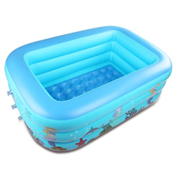 Odoukey Piscina Inflable Rectangular, Piscina Inflable Portátil Rectángulo 130cm Pez Pescado Piscina Salón características