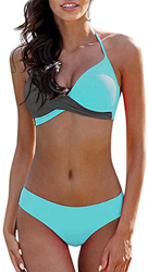 Traje de Baño Bikini Mujer 2020 Bikinis Sujetador Push-up Sexy Traje de Baño de Dos Piezas Bohemio BañAdores Tops y Braguitas Ropa de Playa (Azul, M) características