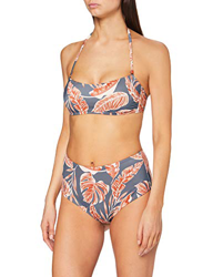 Iris & Lilly Auk201901 Conjuntos de Bikini, Gris/Naranja, Hoja de Palmera, 44 en oferta