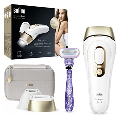 Braun Silk·expert Pro 5 PL5157 - Depiladora De Luz Pulsada (IPL) + Maquinilla Venus Última Generación Para Mujer Y Hombre, Depilación Permanente Del V