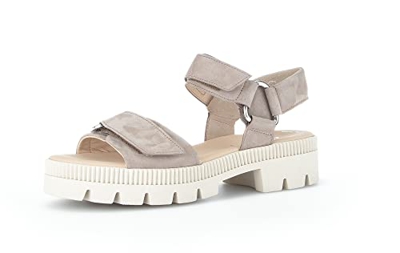 Gabor Mujer Sandalias, señora Sandalia con Tiras,Sandalia,Zapato de Verano,Sandalia de Verano,tacón,Beige (Leinen),37.5 EU / 4.5 UK