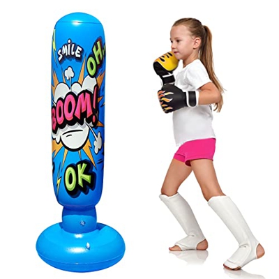 Saco de boxeo inflable para niños y adultos, bolsa de boxeo independiente, bolsa de boxeo de pie libre para practicar karate, taekwondo, bolsas de box