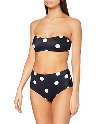 Iris & Lilly Auk201901 Conjuntos de Bikini, Negro/Blanco, Topos, 46