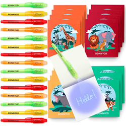 BONNYCO Bolígrafo Tinta Invisible y Libreta Animales de la Selva Pack x16 Detalles Cumpleaños Niños, Regalos Cumpleaños Niños Colegio, Piñatas de Cump características
