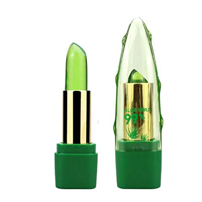 2 Pack Aloe Vera Lipstick, Planta Natural Maquillaje De Labios, Labios De Jalea Claro, Bálsamo De Labios Nutritivo Largo, Labios Hidratante Magic Magi