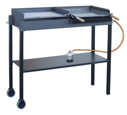 Barbacoa de Gas y Carbón Portátil con Plancha de Acero Inoxidable y Parrilla con Cincado Homologado | Asador de Doble Altura para Exterior 1145x980x48 precio