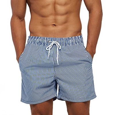 Bañador Natacion Hombre, Shorts de Baño para Hombre, Pantalones Cortos de Playa de Verano de Secado Rápido, Trajes de Baño para Hombres con Forro de M