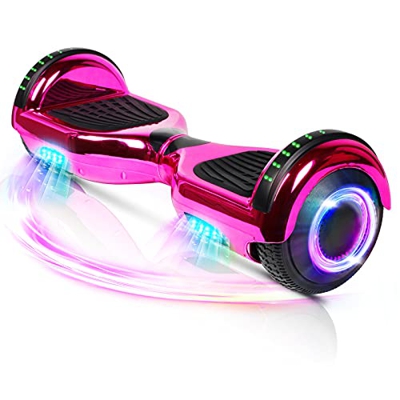 Hoverboard, Patinete Flotante autoequilibrado de 6.5 "con Ruedas, Altavoz Bluetooth, Luces LED para niños y Adultos (Rosa)