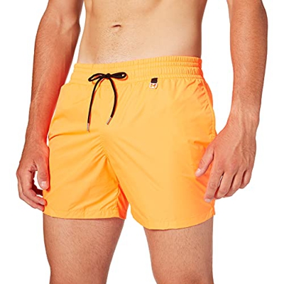 HOM - Hombres - Beach Boxer 'Sunlight' - Pantalones Cortos de Moda en Colores de Moda - Mandarine Orange - M