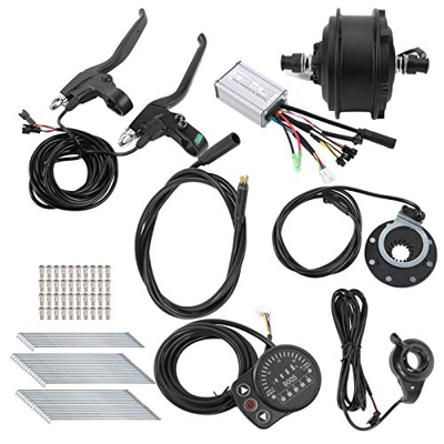 Bnineteenteam Kit de Motor de Cubo, 48 V 250 W, sin Ruido, Resistente, Motor de Cubo, Kit de conversión de Bicicleta eléctrica con medidor de Pantalla