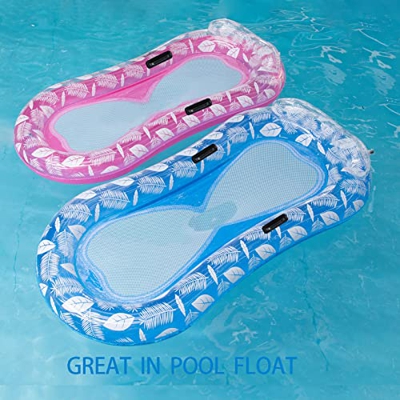 Bkpaweero Colchoneta hinchable para piscina con malla, hamaca para agua, cama hinchable para piscina, silla para adultos (azul)